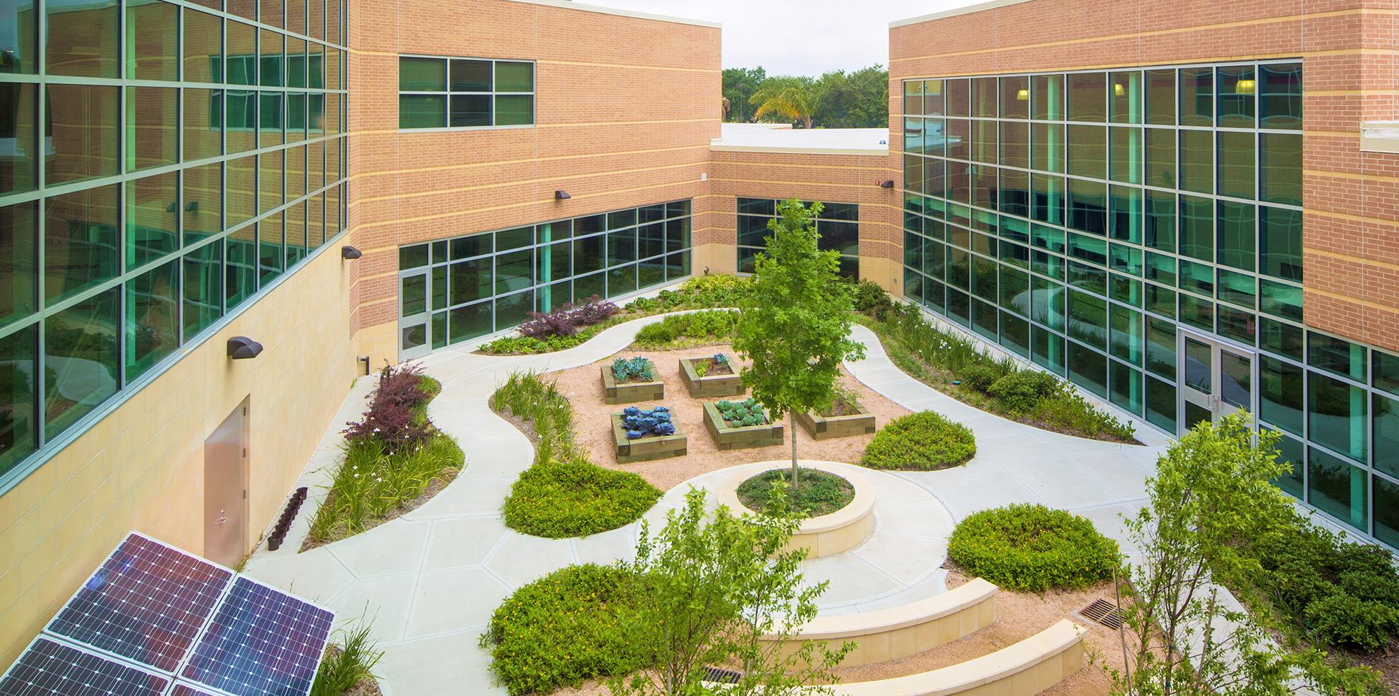 Courtyard inside William R. Blocker Middle School